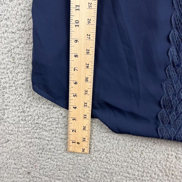ASTR Women’s Navy Blue Dress Size Large Lace Blouson Polyester Casual - Picture 2 of 10